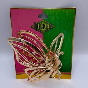 Wicked Glinda Gold Butterfly Hair Claw Clip NWT